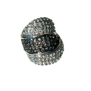Joan Boyce Jewelry Sparkly Crystal Rhinestones Statement Cocktail Ring